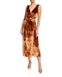 Vince Panne Velvet Wrap Dress at Neiman Marcus